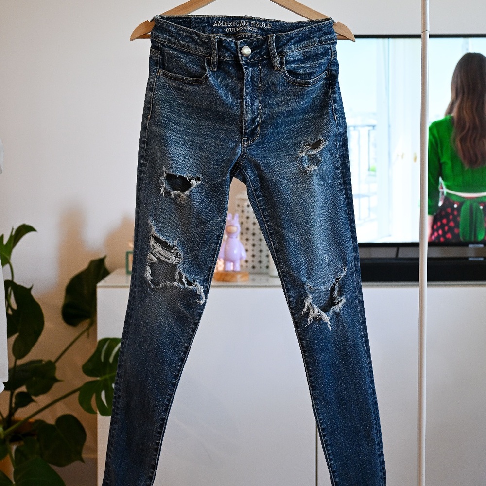 American Eagle Super Stretch High-Rise Jegging – Women’s Size 6, Medium Blue